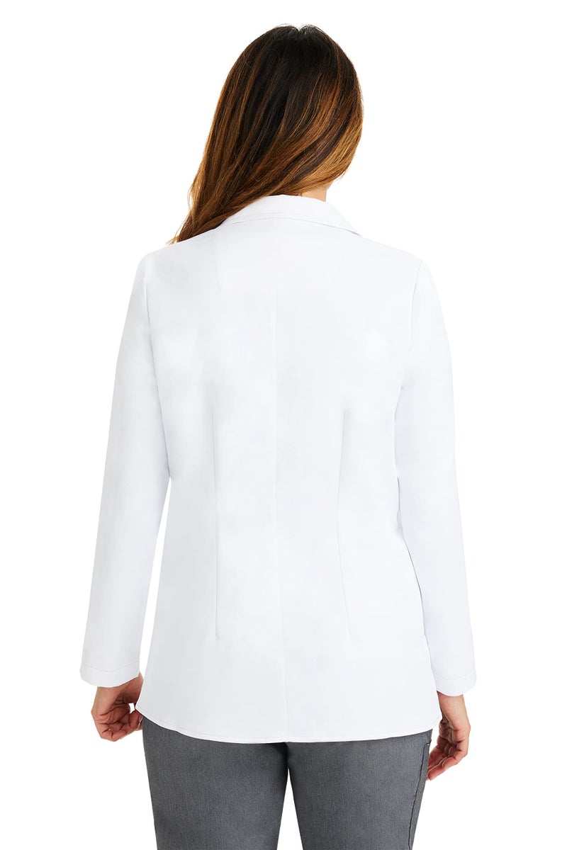 Healing Hands Women's Lab Coat with 4 Pockets, Moisture Wicking & 2-Way Stretch Fabric, Button Front Consultation Coat 5160, L, White - Image 2