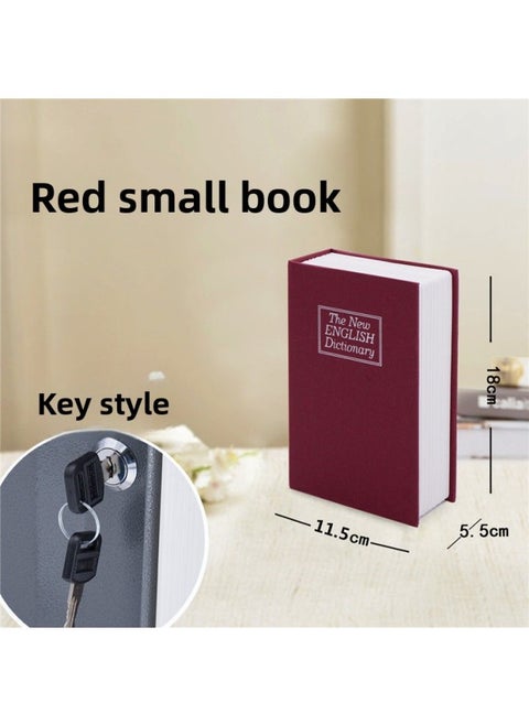 Piggy Bank Book Cute Safe Safe Box Password Box Mini Savings With Lock Iron Box A Generation Of Cross-border-Color:Small Key Red