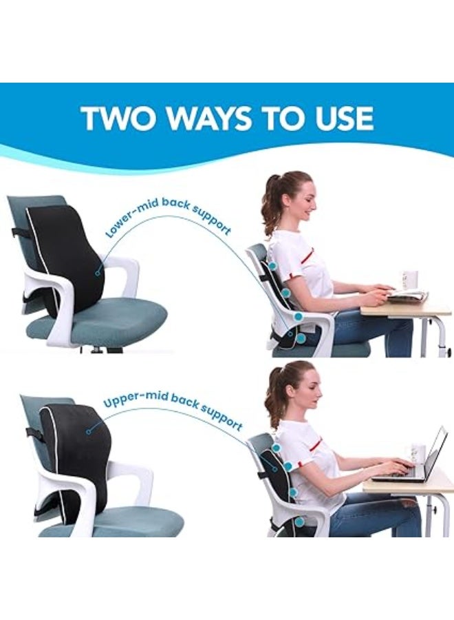 كوتول وسادة دعم اسفل الظهر لكرسي المكتب، مستلزمات المنزل والمكتب، وسادة دعم الظهر للسيارة، وسائد الكرسي، تخفيف الام الظهر وتحسين الوضع، غطاء شبكي، اشرطة مزدوجة قابلة للتعديل - Image 5