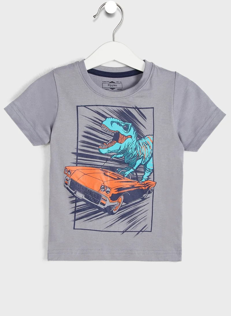Ripples Round Neck Graphic T-Shirt