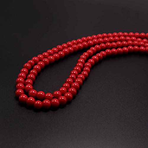 Aisansty Red Long Pearl Necklace for Women Layered Faux Pearls Strand Necklace Costume Jewelry, 69",Diameter Pearl 8MM - Image 4