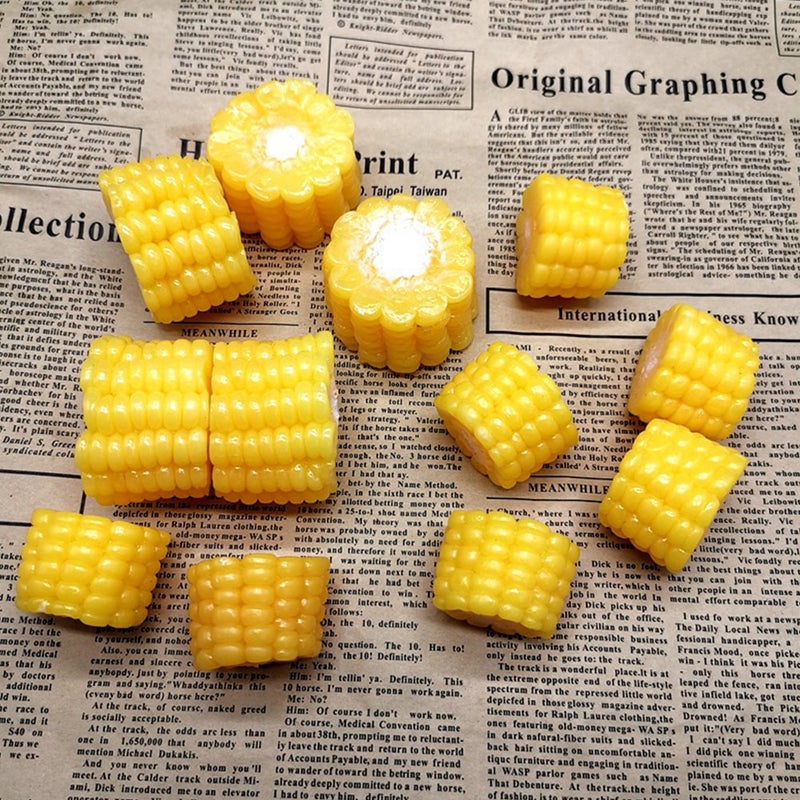 2pcs Artificial Corn Slices Fake Corn Cut Models Artificial Vegetable Corn Decors - Image 2