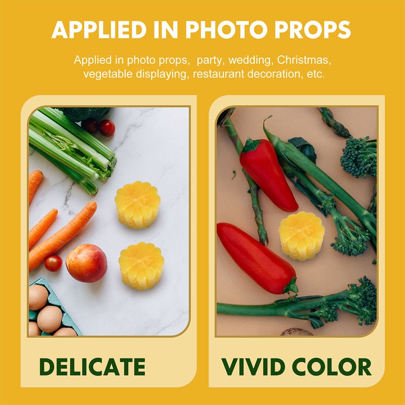 2pcs Artificial Corn Slices Fake Corn Cut Models Artificial Vegetable Corn Decors - Image 5