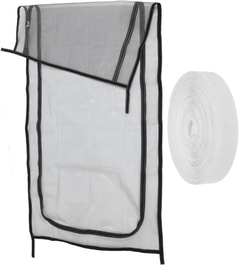Toddmomy Cat Mesh Screen Door with Zipper, Heavy-Duty Pet Screen Door 90x200cm, Gray Mesh with Black Trim, Indoor Barrier for Cats and Small Dogs - Image 1