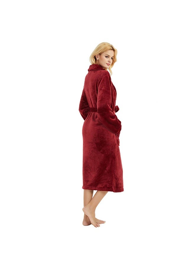 DESINO Unisex Bathrobes, Premium Bathrobes, Soft Flannel Long Bathrobes, Thick Robes For Men And Women, Pajamas, Home Shawl Robes, Spa Bathrobes - Image 4