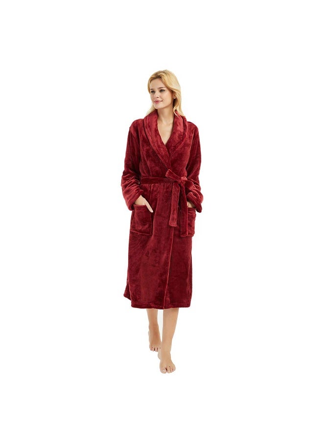 DESINO Unisex Bathrobes, Premium Bathrobes, Soft Flannel Long Bathrobes, Thick Robes For Men And Women, Pajamas, Home Shawl Robes, Spa Bathrobes - Image 2