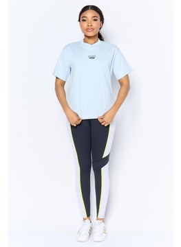 Reebok Women Sportswear Fit Short Sleeve Outdoor Top, Blue  - Image 3