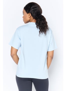 Reebok Women Sportswear Fit Short Sleeve Outdoor Top, Blue  - Image 2