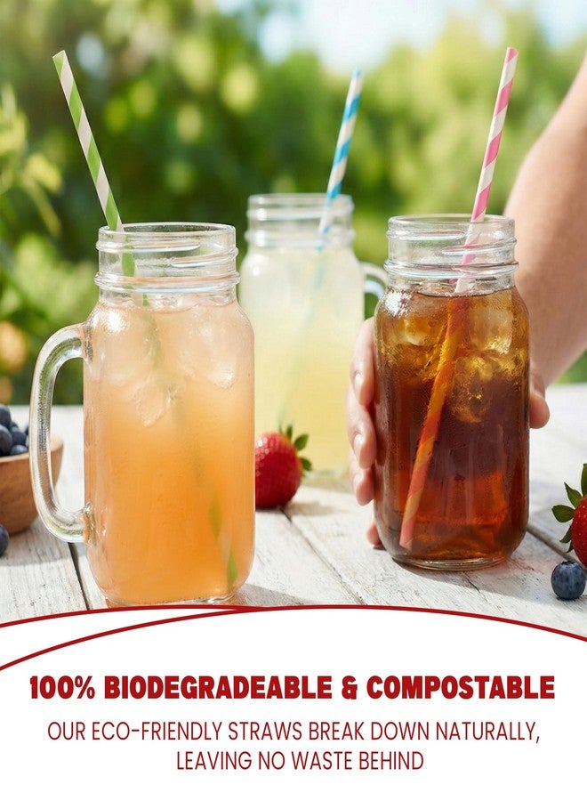 HS WORLD OF HORECA ESSENTIALS HS 6 mm Biodegradable Paper Straws - 100 Count Multicolor Rainbow Disposable Drinking Straws, Eco-Friendly Compostable Wide Straws for Cocktails, Juice & Smoothies - Image 4