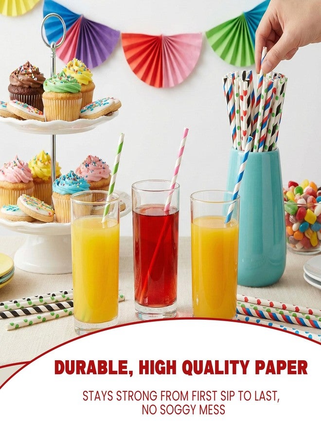 HS WORLD OF HORECA ESSENTIALS HS 6 mm Biodegradable Paper Straws - 100 Count Multicolor Rainbow Disposable Drinking Straws, Eco-Friendly Compostable Wide Straws for Cocktails, Juice & Smoothies - Image 3
