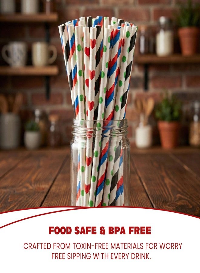 HS WORLD OF HORECA ESSENTIALS HS 6 mm Biodegradable Paper Straws - 100 Count Multicolor Rainbow Disposable Drinking Straws, Eco-Friendly Compostable Wide Straws for Cocktails, Juice & Smoothies - Image 5