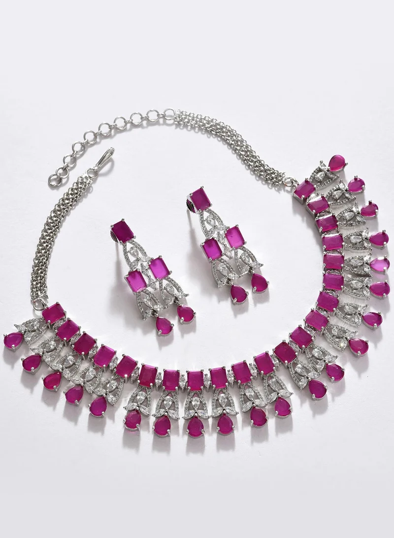 سوهي طقم مجوهرات صناعية مرصع بالأحجار