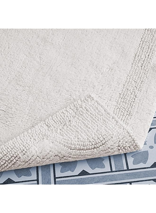 LAURA ASHLEY Reversible Cotton 2 Piece Bath Mat Set Ivory - Image 3