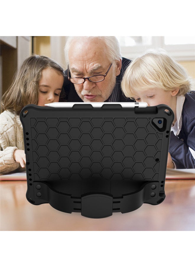 Generic - 2025iPad11 Honeycomb Protective Case IPad 9.7 Tablet Case 10.2 Strap Protective Case-Color:Purple (plus Strap)-Applicable Model:Tab A 10.1 T510/515(2019) - Image 1