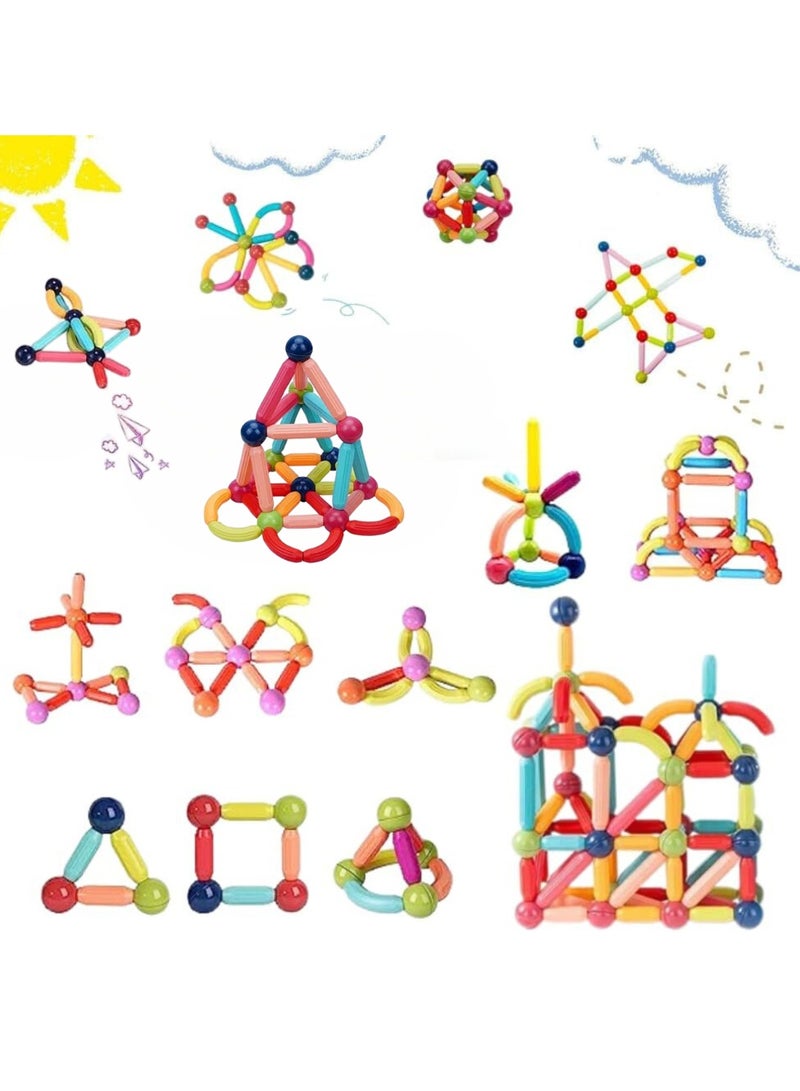 Loquat 25 PCS Magnetic Building Blocks Toy, Stacking Stick Rods and Ball Educational Construction Puzzle for Kids - Image 1