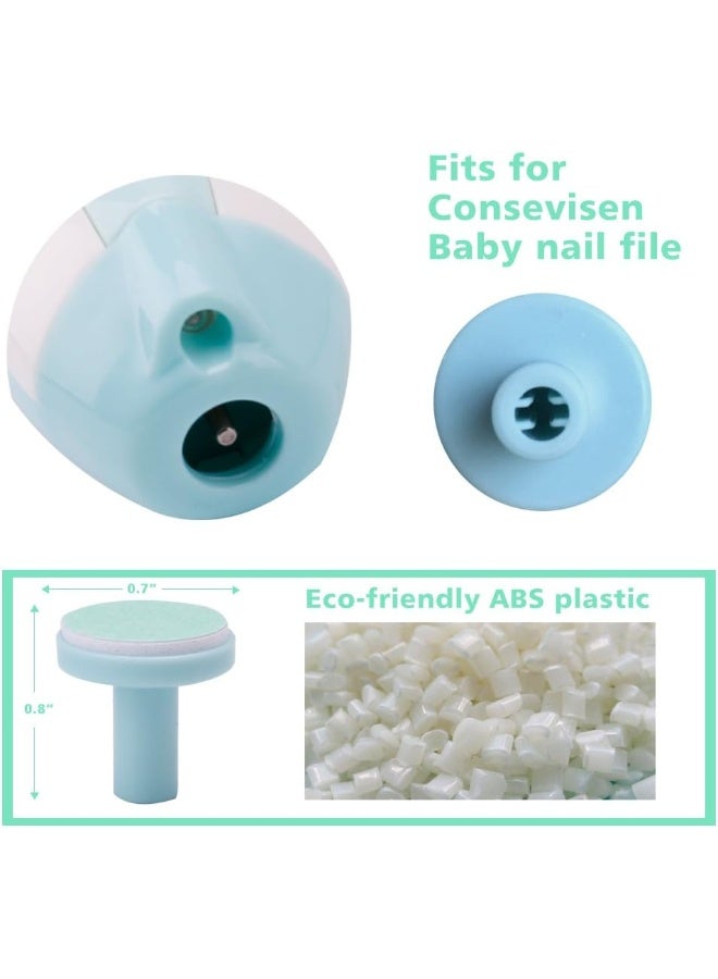 Consevisen Baby Nail File Replacement Pads, Grinding Heads Polish Disc for Electric Nail Trimmer and Other Brands, Toes Fingernails Care for Infant Toddler Kids (8 Pack, Teal) - Image 4