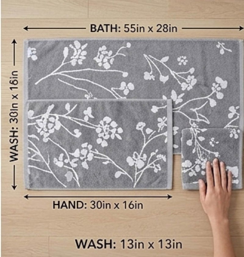 EBREEZZ 3-Piece Jacquard Velour Towel Set – Premium Soft Cotton Bath, Hand & Face Towels (70×140, 50×100, 30×50 cm) - Image 4