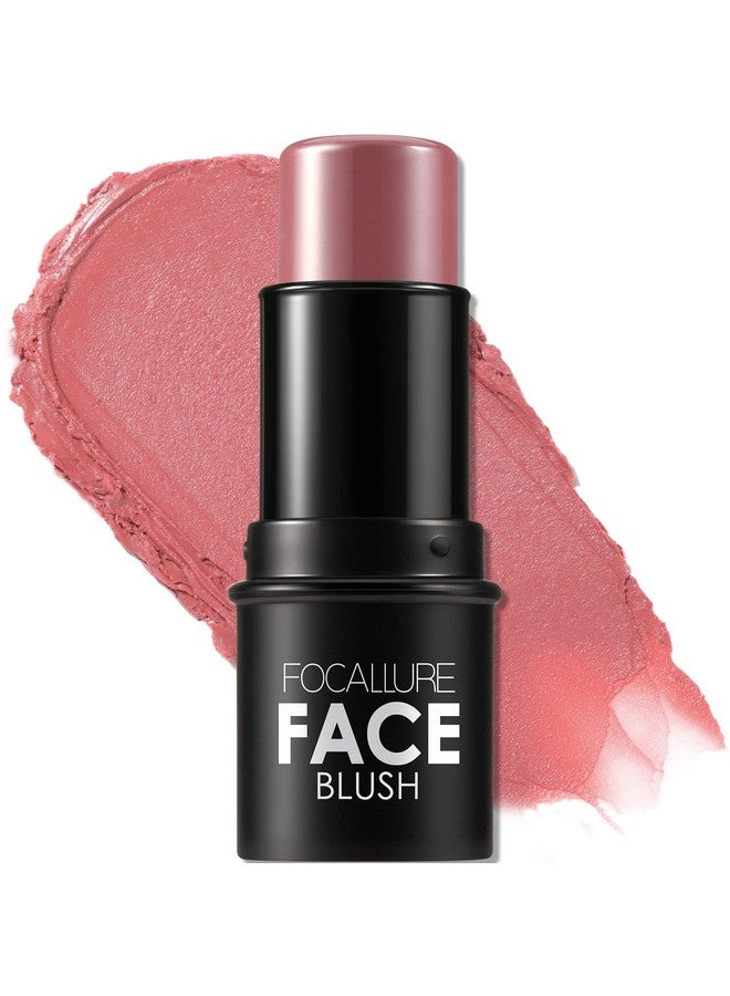 FOCALLURE Cream Blush Makeup,Buildable Blush Stick For Cheeks,Matte And Dewy Finish,Long Wearing,Easy Application,Lightweight Multi Stick,Rose Marble - Image 1