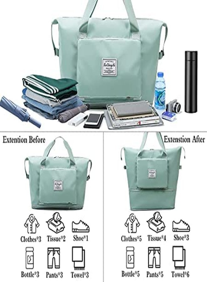 QUALIZA Large Capacity Folding Travel Lightweight Waterproof Carry on Luggage Bags with Fixed Strap Dry and Wet Separation Foldable Bag for Weekender Overnight Sports Gym Bag - Image 5