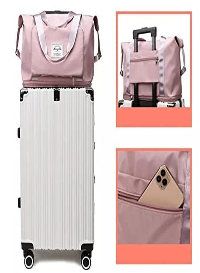 QUALIZA Large Capacity Folding Travel Lightweight Waterproof Carry on Luggage Bags with Fixed Strap Dry and Wet Separation Foldable Bag for Weekender Overnight Sports Gym Bag - Image 3