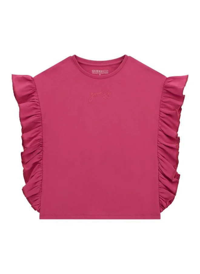 جس Kids Slogan Crew Neck T-Shirt