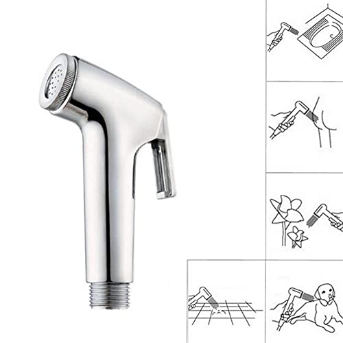 Bath Guru ABS Shattaf Handheld Health Faucet Set Toilet Wash Bidet Jet Spray Gun Shower Head (Chrome Plated) Pack of 2 - Image 5
