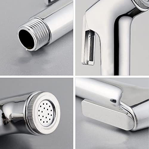 Bath Guru ABS Shattaf Handheld Health Faucet Set Toilet Wash Bidet Jet Spray Gun Shower Head (Chrome Plated) Pack of 2 - Image 2