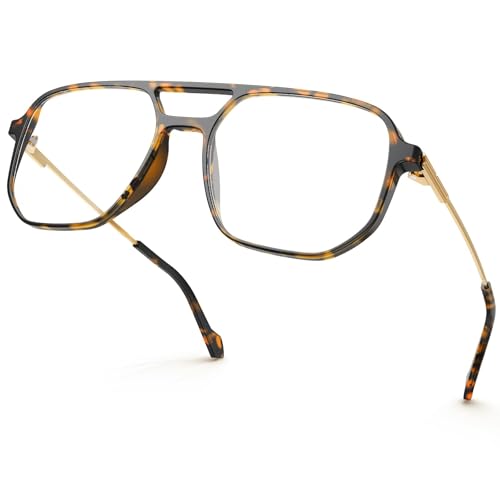 VISOONE TR90 Blue Light Blocking Glasses Women Men Octagon Aviator Anti Eyestrain Lightweight Metal Temple Marion - Image 5