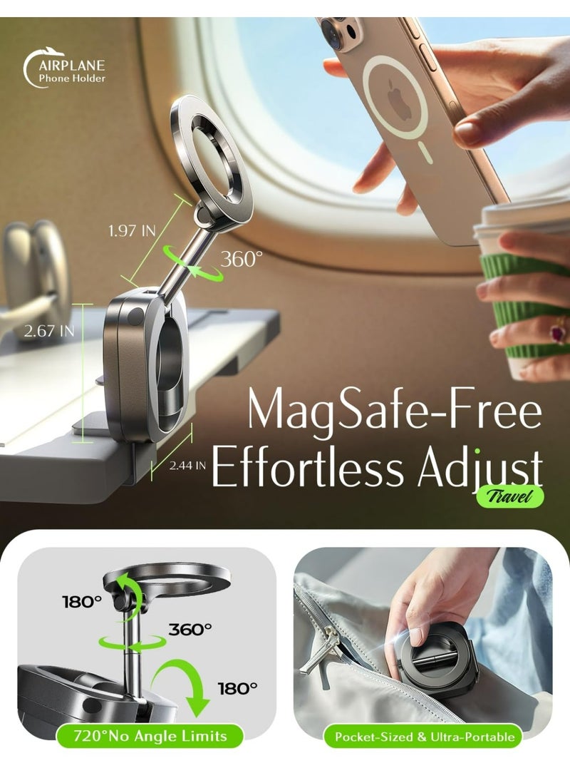 إكس ليفيل حامل هاتف مغناطيسي، مناسب للطائرات، مناسب للمكتب، السفر، أساسيات العطلات الأوروبية، رحلات الطيران الطويلة، أساسيات السفر القصير، مناسب للأطفال والنساء، مناسب لهواتف iPhone 17، 16 Pro Max، 15، Samsung Galaxy S25، S24، S23، معظم الهواتف الذكية، ملحقات السفر MagSafe، ملحقات الرحلات البحرية، حوامل كاميرات الهواتف. - Image 3