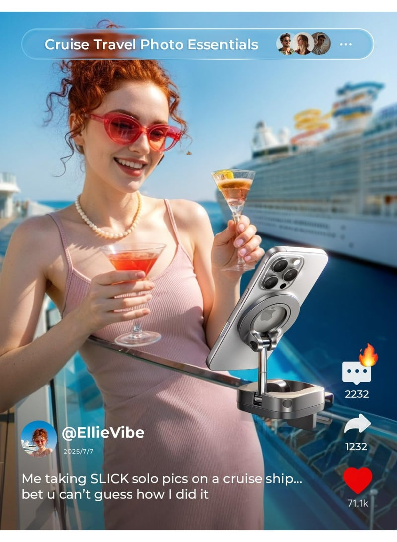 إكس ليفيل حامل هاتف مغناطيسي، مناسب للطائرات، مناسب للمكتب، السفر، أساسيات العطلات الأوروبية، رحلات الطيران الطويلة، أساسيات السفر القصير، مناسب للأطفال والنساء، مناسب لهواتف iPhone 17، 16 Pro Max، 15، Samsung Galaxy S25، S24، S23، معظم الهواتف الذكية، ملحقات السفر MagSafe، ملحقات الرحلات البحرية، حوامل كاميرات الهواتف. - Image 4