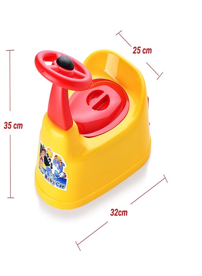 Zerya Car Style Potty Toilet Trainer Seat with Removable Tray And Closing Lid and High Back Support for Toddler Boys Girls (Yellow) - Image 2