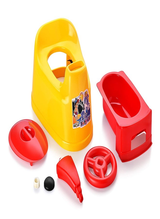 Zerya Car Style Potty Toilet Trainer Seat with Removable Tray And Closing Lid and High Back Support for Toddler Boys Girls (Yellow) - Image 3
