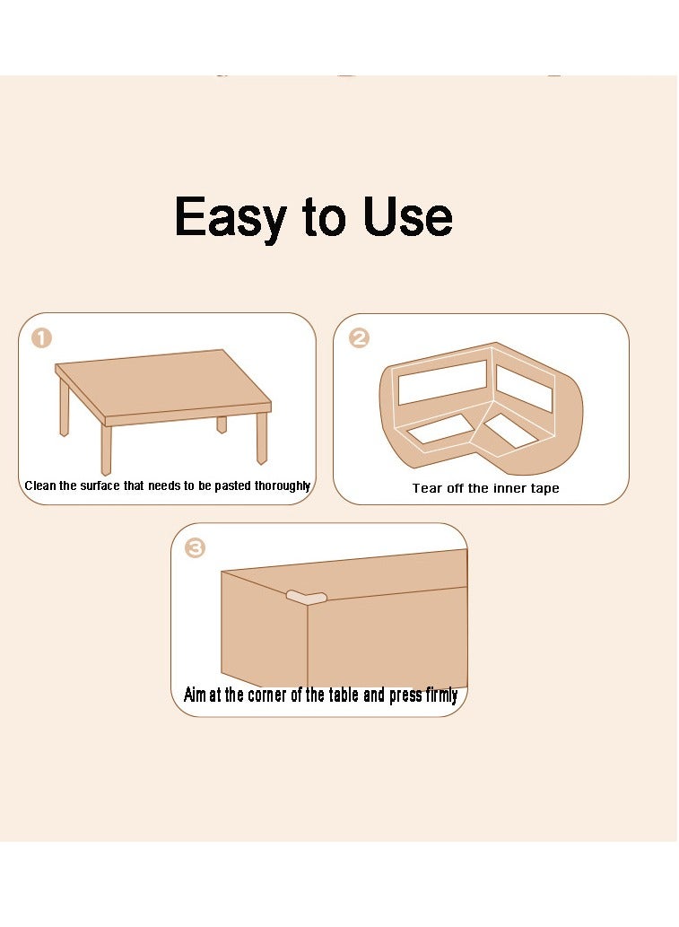 8 Pcs Kids L-Shape Table Corner Protectors Pre-Taped Furniture Corner Guards Rubber Foam Cushion Cover(Beige)  - Image 3