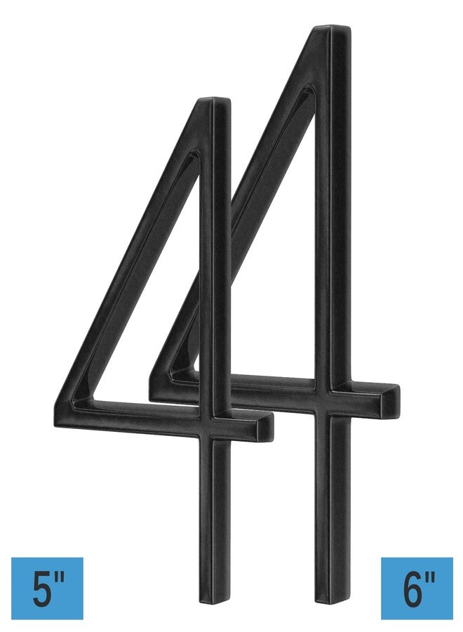 OLADOT 6" Stainless Steel Floating House Number 4, Metal Modern House Numbers, Mailbox Decor Number with Nail Kit, Coated Black, 911 Visibility Signage (Large 4) - Image 2