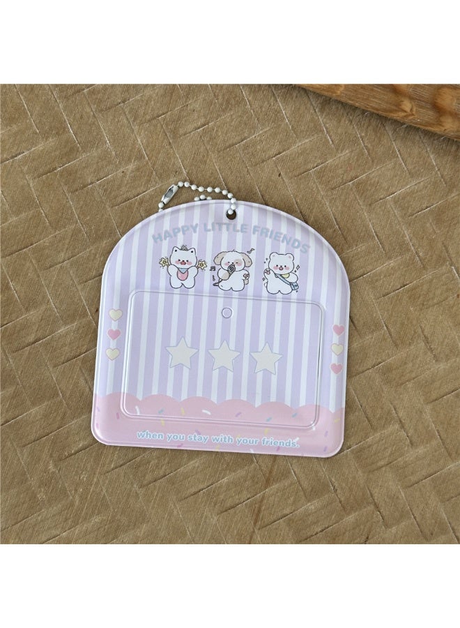 NIBEMINENT 1 - Piece Puppy Kpop Photo Card Holder Pendant Key Chain ID Badge Holder ID Card Holder Photo Card Protector for School ID Office ID Access Card for Women Girls - Image 1