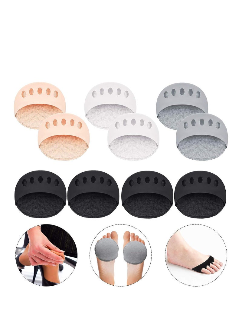 Premify - Honeycomb Five Toes Fabric Forefoot Pads, Metatarsal Pads Ball of Foot Cushions for High Heels, Non-Slip Invisible Foot Care Socks Inserts Calluses Corns 5 Pairs - Image 1