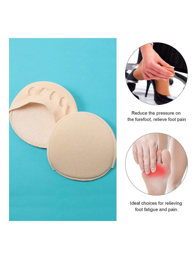 Premify - Honeycomb Five Toes Fabric Forefoot Pads, Metatarsal Pads Ball of Foot Cushions for High Heels, Non-Slip Invisible Foot Care Socks Inserts Calluses Corns 5 Pairs - Image 1