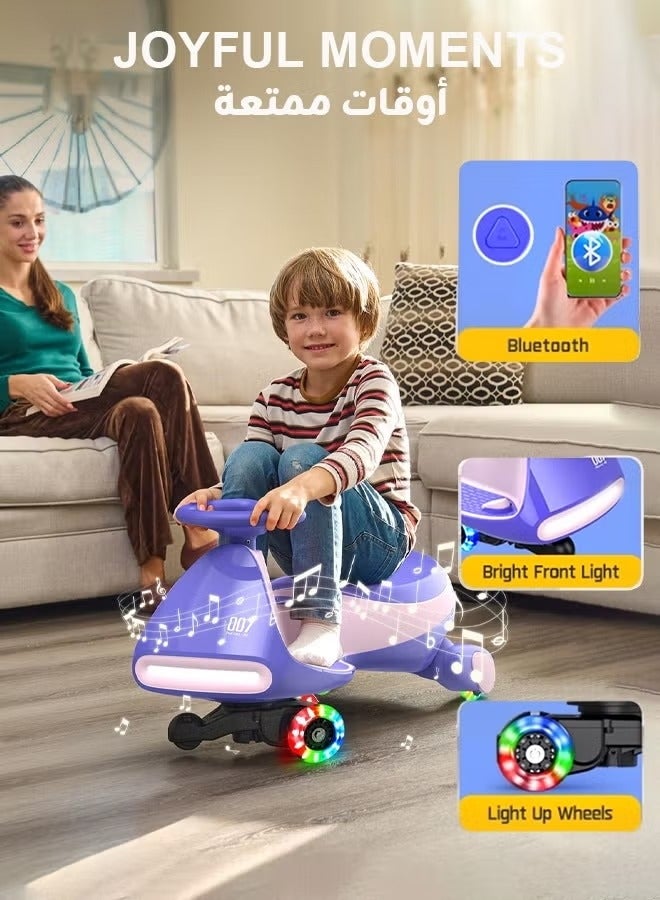 hibobi Electric Drift Wiggle Car for Kids & Adults – High-Power Ride-On Swing Scooter with Pedal, 2 Speeds, Flashing Wheels, Anti-Tip Design, Bluetooth Music, up to 150 lbs - Image 1