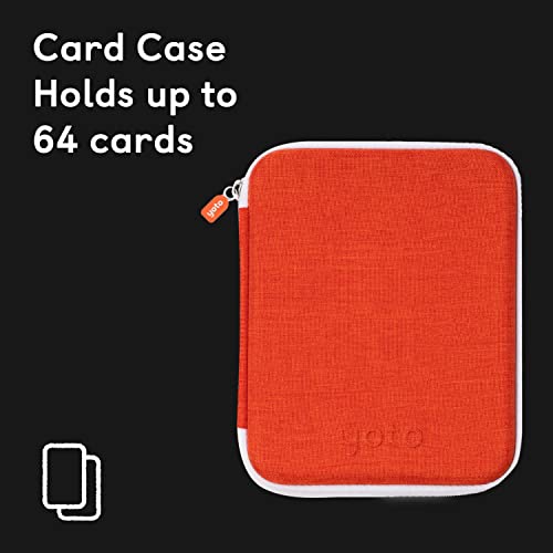 YOTO Card Case in Fruit Punch (Orange) – Kids Accessory, Soft Portable Folder with Zipper & 64 Pockets for Player & Mini Audiobook Cards, Card Binder Holder with Sleeves for Travel - Image 2