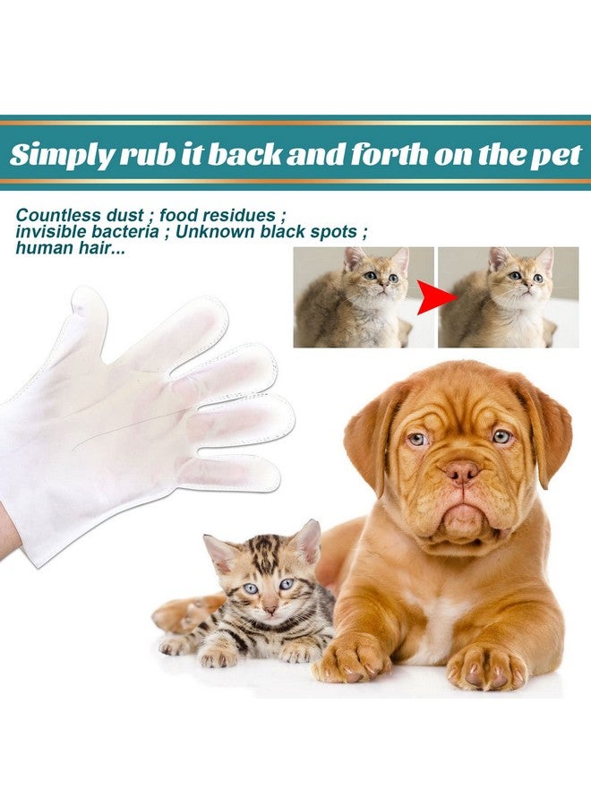 Felico Pet Rinse Free Grooming Gloves, 10Pcs Pet Wipes for Dogs & Cats Wash Free Gloves, Cleansing Grooming with Plant Extract No Rinse Thick Extra Puppy Wipes - Image 3