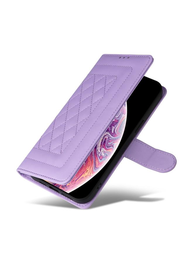 S-TOP Case For iPhone XS / X Diamond Lattice Leather Flip Phone Case - Image 5
