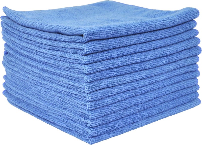 Eurow Microfiber Cleaning Towels 12-Pack - Blue - Image 2