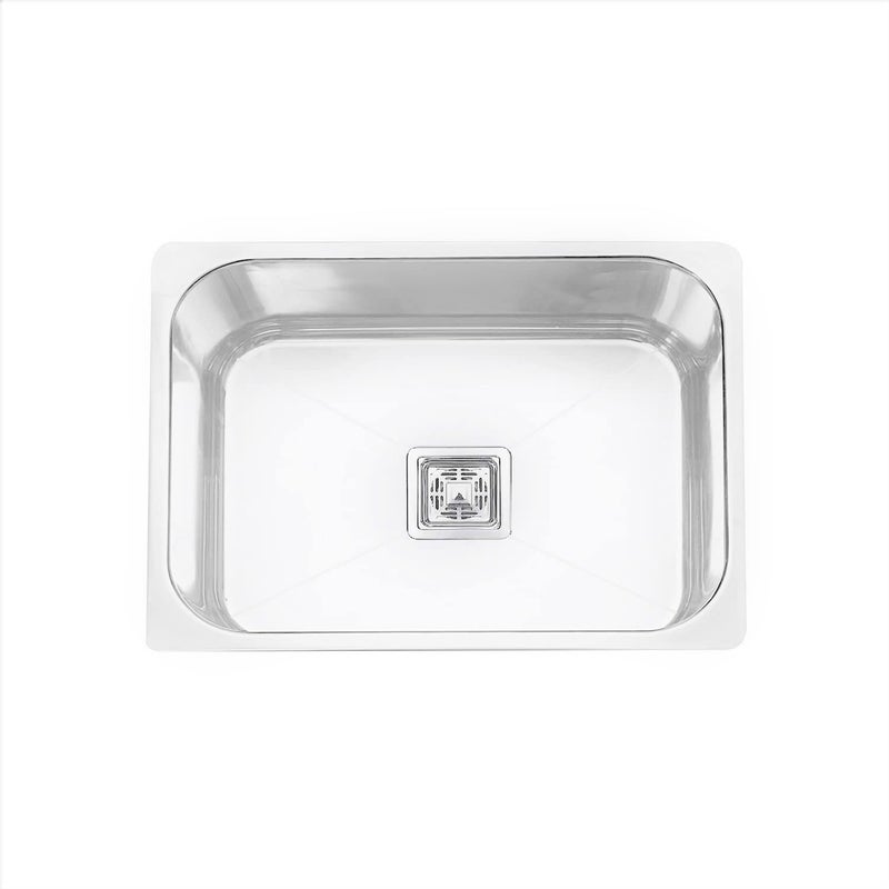 EVANEX Indian 304 Grade Stainless Steel Single Bowl Kitchen Sink 24 X 18 X 9 Square Square - Image 1