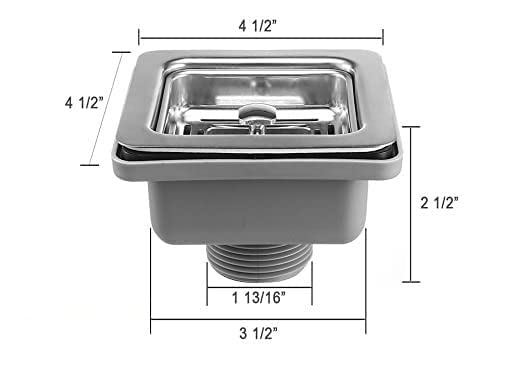 EVANEX Indian 304 Grade Stainless Steel Single Bowl Kitchen Sink 24 X 18 X 9 Square Square - Image 2