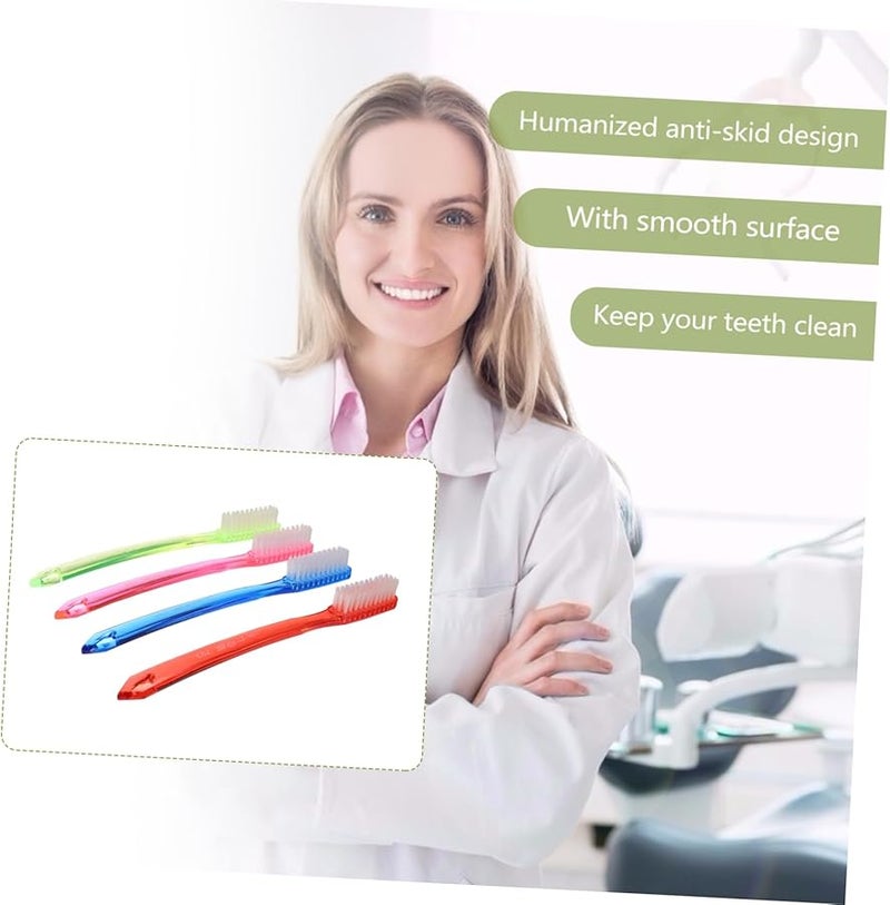 Safigle 12 Pack Hard Bristle Toothbrushes For Adults Denture Stain Removal Travel - Image 5