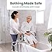 PELEGON Sliding Shower Chair Tub Transfer Bench with Swivel Seat Shower Bench for Elderly and Disabled with Security Belt 360 Rotation Slides and Rotates Adjustableone Touch Slide Button Dark Blue - Image 4