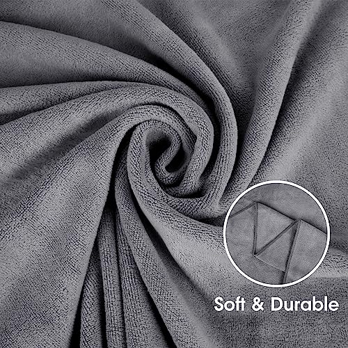 JML منشفة ميكروفايبر من JML، مجموعة مناشف شاطئ (6 قطع، 27" × 55") - فائقة الامتصاص، سريعة الجفاف، متعددة الاستخدامات للاستحمام، السباحة، اللياقة البدنية، الرياضة، اليوغا، رمادي/وردي/بنفسجي - Image 5