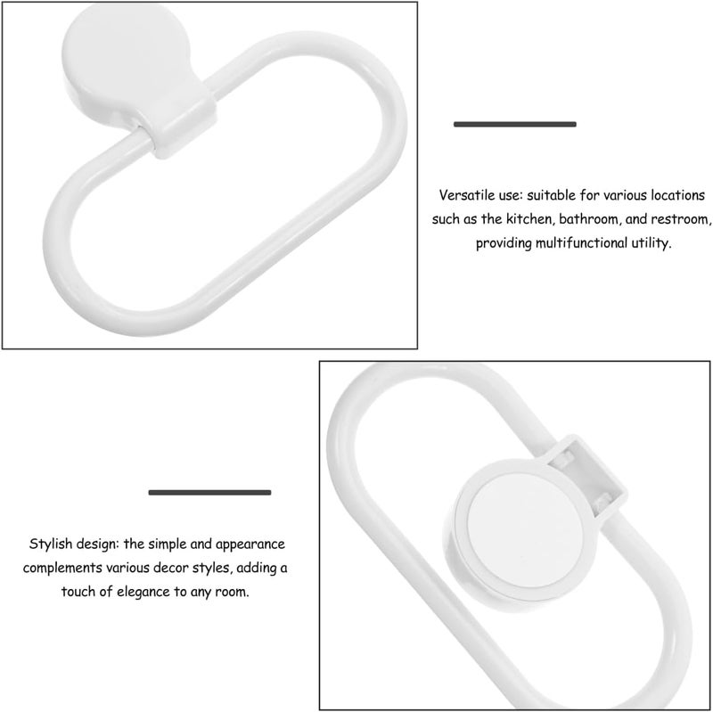 MAGICLULU Self Adhesive Towel Ring 3-Pack Wall Mounted Towel Rack for Bathroom Kitchen No Drilling Installation Space Saving Rust Resistant 5.90X2.95X0.66 Inch - Image 5