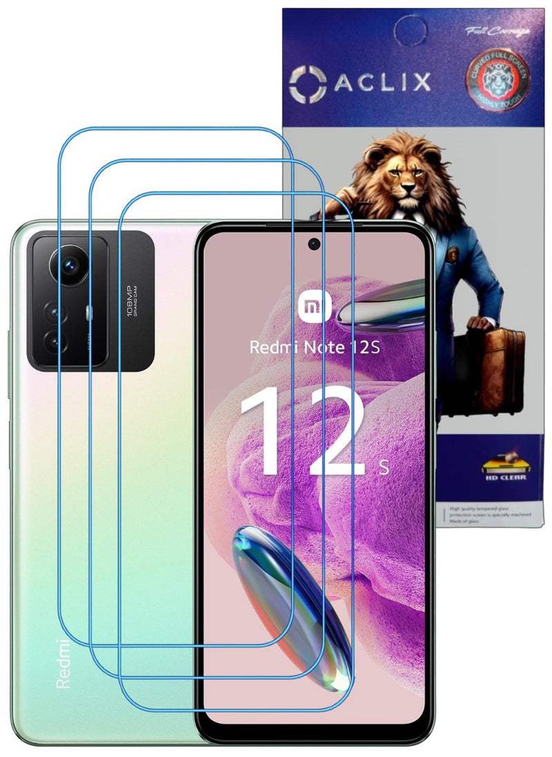 ACLIX 3 Pieces Antistatic ESD Dustproof Premium Quality High Definition Clear Tempered Glass Screen Protector Designed For Xiaomi Redmi Note 12S - Image 1