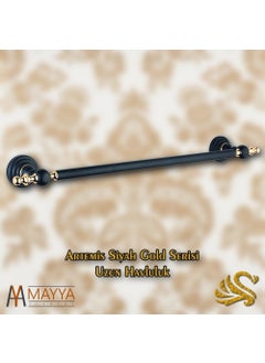 Saray Banyo Saray Bathroom Artemis Black Gold Long Towel Bar  - Image 3